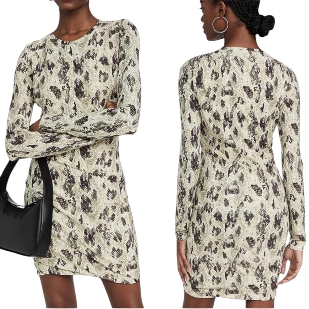 Rag & Bone Poppy Draped Snakeskin Python Bodycon Dress XL